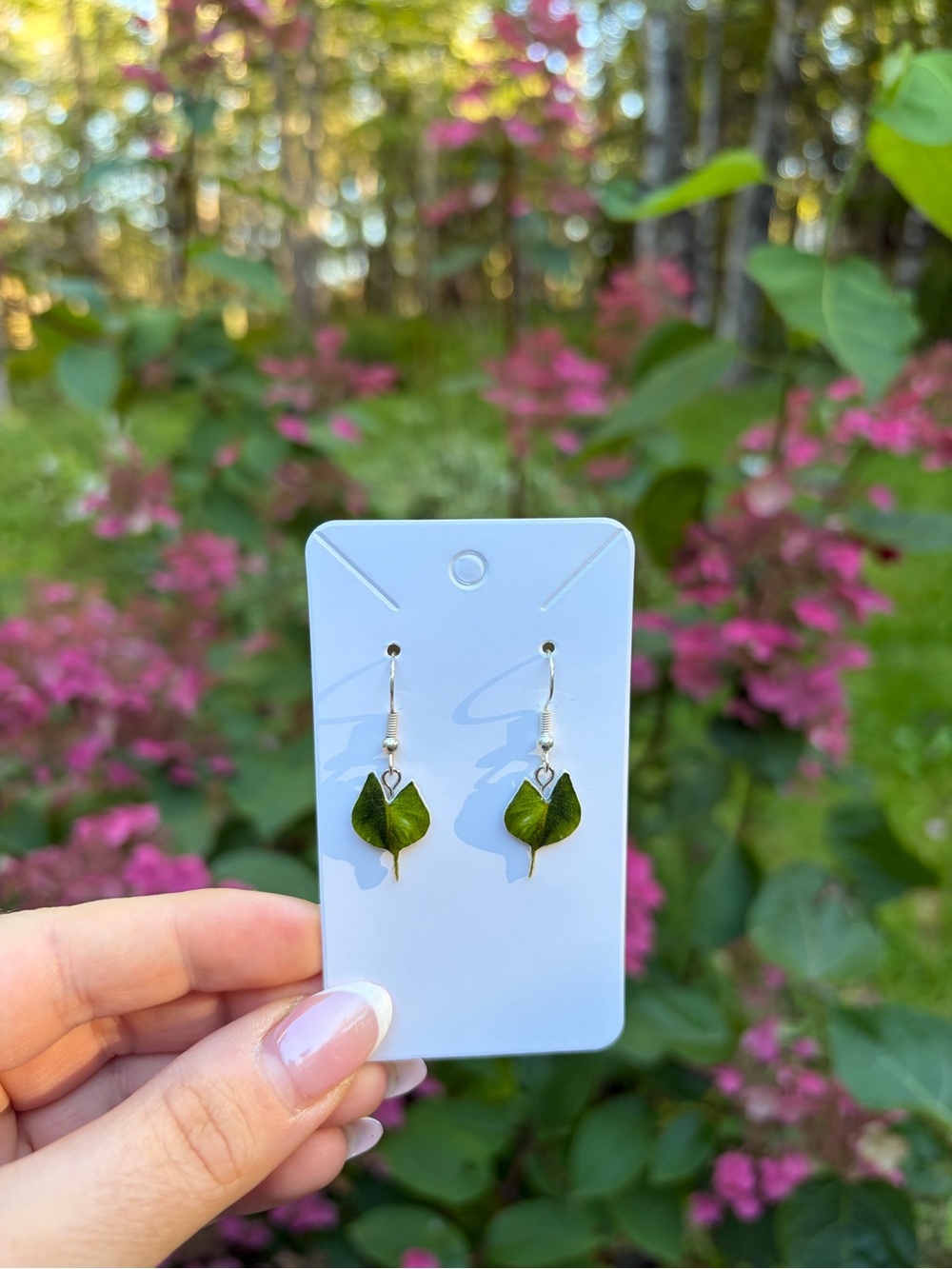 Green Leaf Dangle Earrings - Women Jewelry